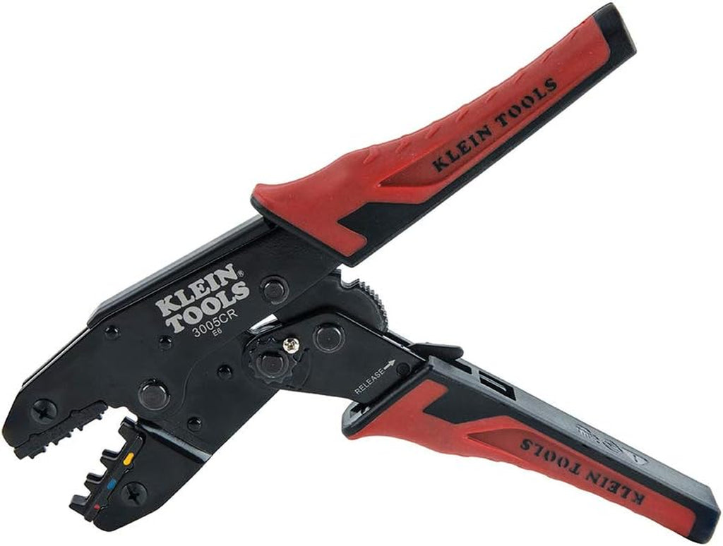 Klein Tools  Wire Crimper Tool, Ratcheting Insulated Terminal Crimper for 10 to 22 AWG Wire