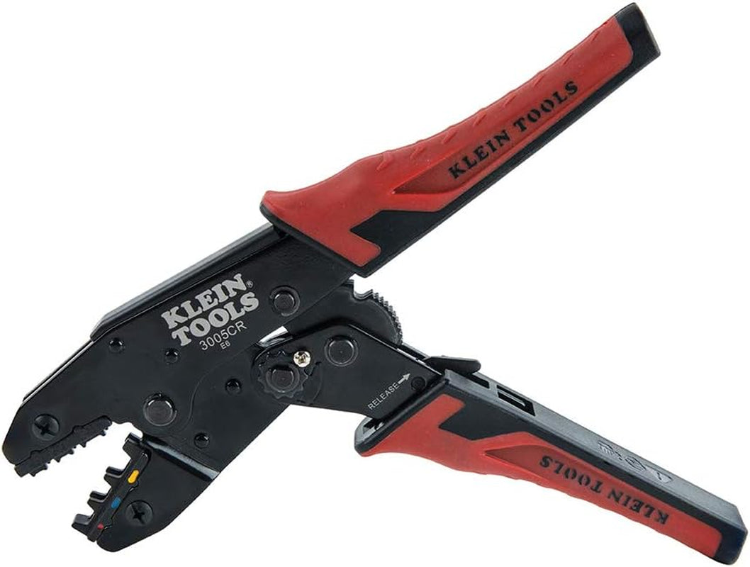 Klein Tools  Wire Crimper Tool, Ratcheting Insulated Terminal Crimper for 10 to 22 AWG Wire