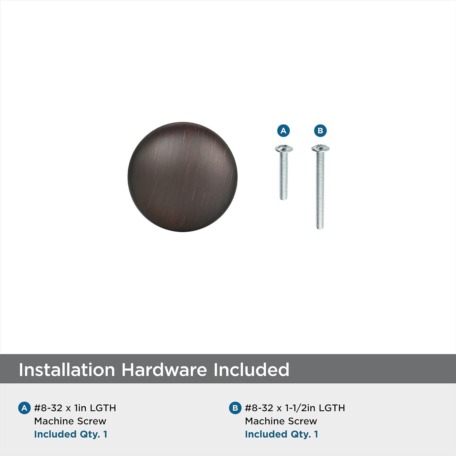 | Cabinet Knob | Oil Rubbed Bronze | 1-1/4 Inch (32 Mm) Diameter | Edona | 1 Pack | Drawer Knob | Cabinet Hardware