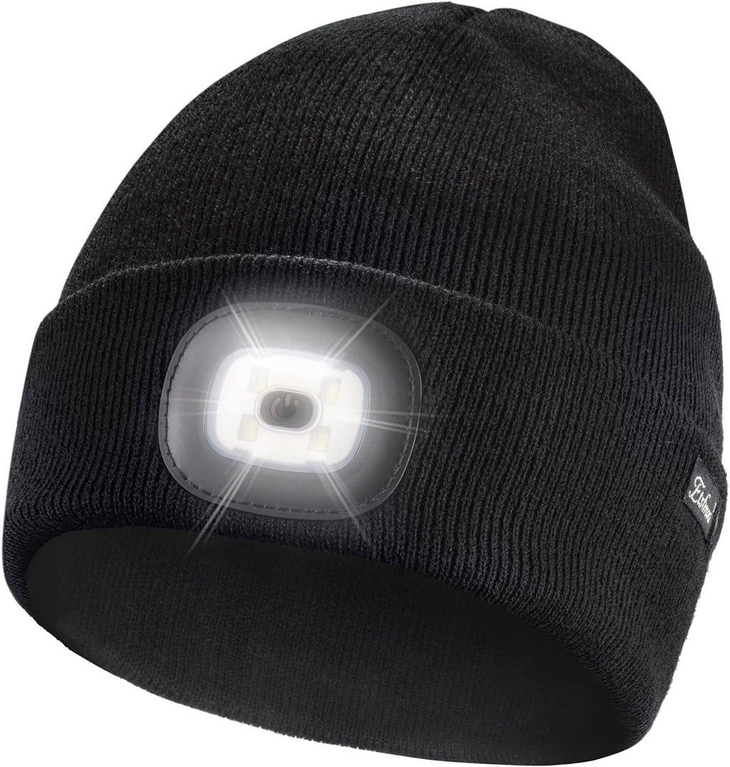 Unisex Beanie Hat with the Light Gifts for Men Dad Father USB Rechargeable Caps