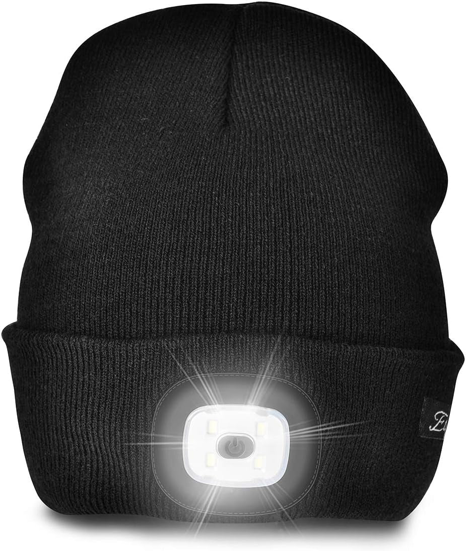 Unisex Beanie Hat with the Light Gifts for Men Dad Father USB Rechargeable Caps
