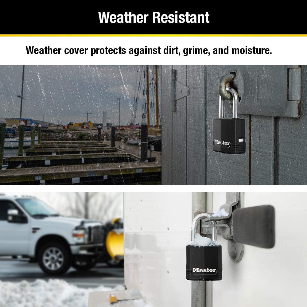 M115XQLF Magnum Heavy Duty Outdoor Padlock with Key, 4 Pack Keyed-Alike