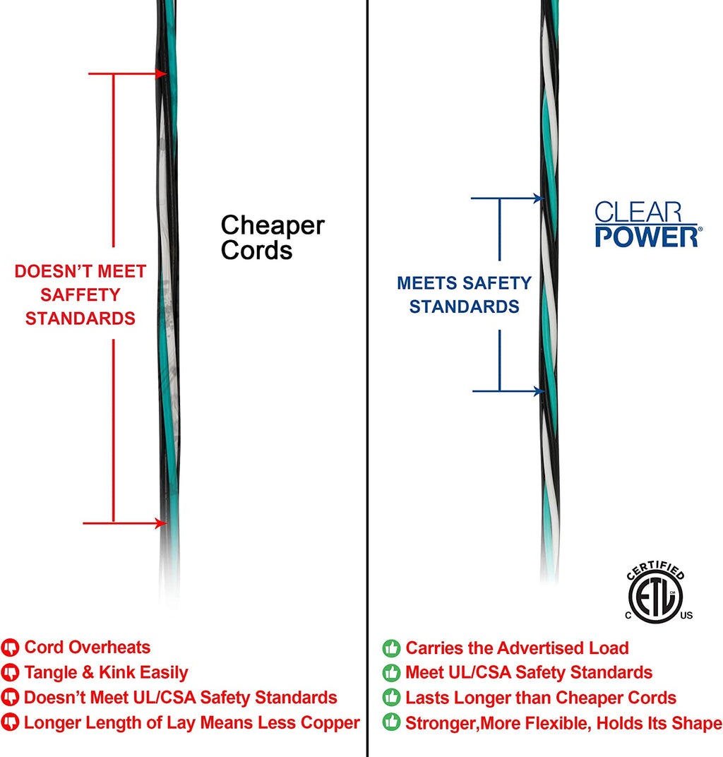 80Ft Outdoor Extension Cord 16/3 SJTW, Black, with Lighted-Locking Connector & Cord Storage Wheel, Water & Weather Resistant Flame Retardant, DCCO-9004-DC