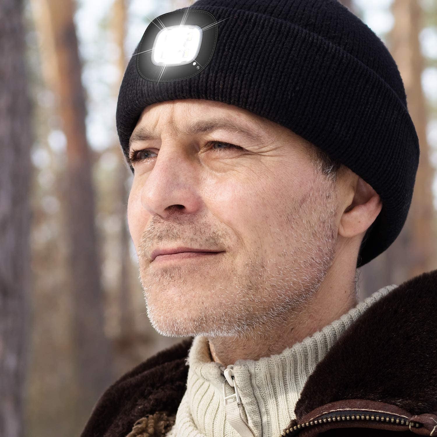 Unisex Beanie Hat with the Light Gifts for Men Dad Father USB Rechargeable Caps