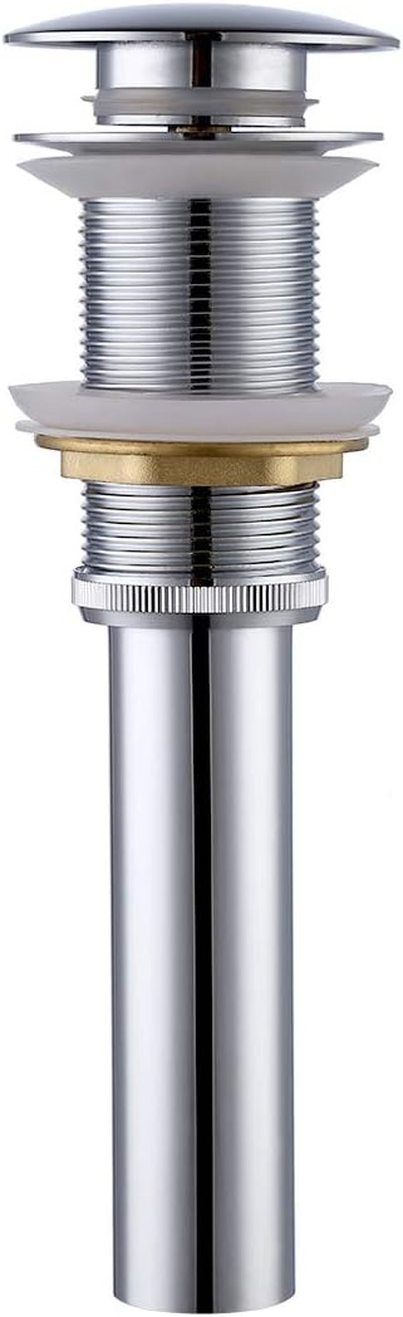 Bathroom Sink Drain without Overflow Vessel Sink Lavatory Vanity Pop up Drain Stopper Polished Chrome, S2008D-CH